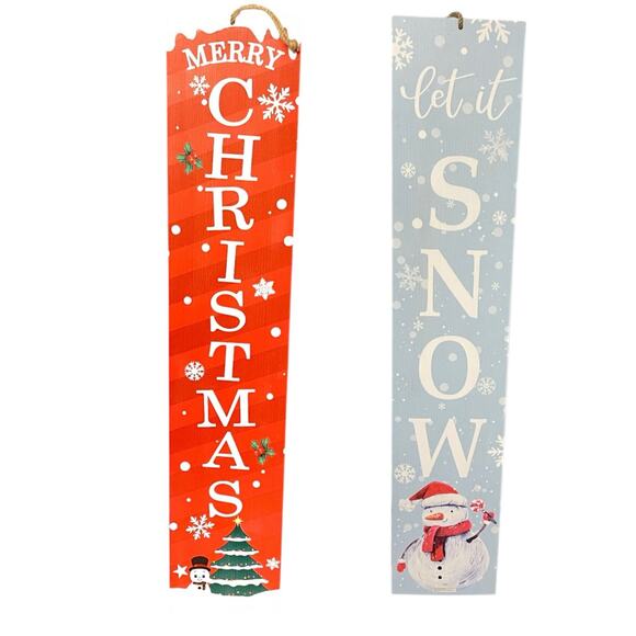 Reversible  Christmas Sign For Front  Door Decor, 4.75Ft Wooden - Picture 1 of 4